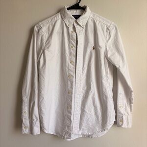 Polo by Ralph Lauren Kids White Button Down Shirt Size M 10-12